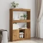 Aparador alto madera de ingeniería roble artesanal 92x33x140 cm de , Librerías y estanterías - Ref: Foro24-3309617, Precio: 9...