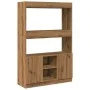 Aparador alto madera de ingeniería roble artesanal 92x33x140 cm de , Librerías y estanterías - Ref: Foro24-3309617, Precio: 9...