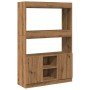 Aparador alto madera de ingeniería roble artesanal 92x33x140 cm de , Librerías y estanterías - Ref: Foro24-3309617, Precio: 9...