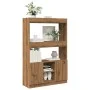 Aparador alto madera de ingeniería roble artesanal 92x33x140 cm de , Librerías y estanterías - Ref: Foro24-3309617, Precio: 9...