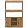Aparador alto madera de ingeniería roble artesanal 92x33x140 cm de , Librerías y estanterías - Ref: Foro24-3309617, Precio: 9...