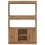Aparador alto madera de ingeniería roble artesanal 92x33x140 cm de , Librerías y estanterías - Ref: Foro24-3309617, Precio: 9...