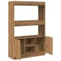 Aparador alto madera de ingeniería roble artesanal 92x33x140 cm de , Librerías y estanterías - Ref: Foro24-3309617, Precio: 9...