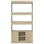 Aparador alto madera de ingeniería roble Sonoma 92x33x180 cm de , Librerías y estanterías - Ref: Foro24-3309620, Precio: 106,...