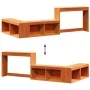 Mueble con escritorio madera maciza pino marrón 232x112x75 cm de , Mesitas de noche - Ref: Foro24-855761, Precio: 168,09 €, D...
