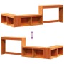 Mueble con escritorio madera maciza pino marrón 232x112x75 cm de , Mesitas de noche - Ref: Foro24-855761, Precio: 170,37 €, D...