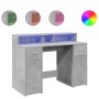 Escritorio con LED madera ingeniería gris hormigón 120x55x91 cm de , Escritorios - Ref: Foro24-3309414, Precio: 216,01 €, Des...