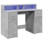 Escritorio con LED madera ingeniería gris hormigón 120x55x91 cm de , Escritorios - Ref: Foro24-3309414, Precio: 216,01 €, Des...