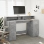 Escritorio con LED madera ingeniería gris hormigón 140x55x91 cm de , Escritorios - Ref: Foro24-3309423, Precio: 204,77 €, Des...