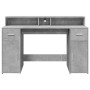 Escritorio con LED madera ingeniería gris hormigón 140x55x91 cm de , Escritorios - Ref: Foro24-3309423, Precio: 204,77 €, Des...