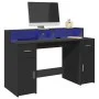 Schreibtisch mit LED-Beleuchtung, schwarzes Ingenieurholz, 140x55x91 cm. von , Schreibtische - Ref: Foro24-3309421, Preis: 28...