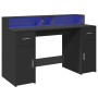 Escritorio con luz LED madera ingeniería negro 140x55x91 cm de , Escritorios - Ref: Foro24-3309421, Precio: 277,79 €, Descuen...