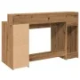 Escritorio con LED madera ingeniería roble artisian 140x55x91cm de , Escritorios - Ref: Foro24-3309428, Precio: 195,52 €, Des...