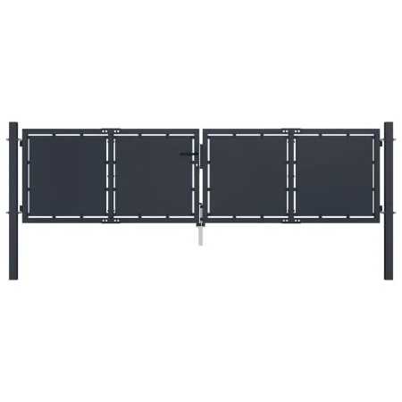 Anthrazitgraue Gartentür aus Stahl 300x75 cm von , Gartentore - Ref: Foro24-144523, Preis: 326,22 €, Rabatt: %