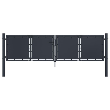 Puerta de jardín de acero gris antracita 300x75 cm de , Puertas de jardín - Ref: Foro24-144523, Precio: 332,57 €, Descuento: %