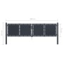 Puerta de jardín de acero gris antracita 300x75 cm de , Puertas de jardín - Ref: Foro24-144523, Precio: 332,57 €, Descuento: %