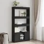 Aparador alto madera de ingeniería negro 92x33x180 cm de , Librerías y estanterías - Ref: Foro24-3309619, Precio: 108,67 €, D...