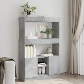 Aparador alto madera de ingeniería gris hormigón 92x33x140 cm de , Librerías y estanterías - Ref: Foro24-3309612, Precio: 91,...