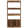 Aparador alto madera ingeniería madera envejecida 92x33x180 cm de , Librerías y estanterías - Ref: Foro24-3309625, Precio: 14...