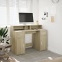 Escritorio con LED madera ingeniería roble Sonoma 120x55x91 cm de , Escritorios - Ref: Foro24-3309413, Precio: 188,30 €, Desc...