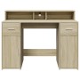 Escritorio con LED madera ingeniería roble Sonoma 120x55x91 cm de , Escritorios - Ref: Foro24-3309413, Precio: 188,30 €, Desc...