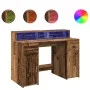 Escritorio con LED madera ingeniería envejecida 120x55x91 cm de , Escritorios - Ref: Foro24-3309418, Precio: 167,44 €, Descue...