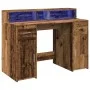 Escritorio con LED madera ingeniería envejecida 120x55x91 cm de , Escritorios - Ref: Foro24-3309418, Precio: 167,44 €, Descue...