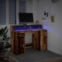 Escritorio con LED madera ingeniería envejecida 120x55x91 cm de , Escritorios - Ref: Foro24-3309418, Precio: 170,03 €, Descue...