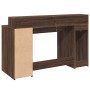 Escritorio con LED madera ingeniería marrón roble 140x55x91 cm de , Escritorios - Ref: Foro24-3309426, Precio: 181,10 €, Desc...