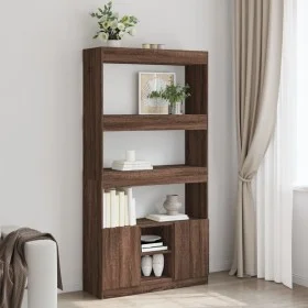 Aparador alto madera de ingeniería roble marrón 92x33x180 cm de , Librerías y estanterías - Ref: Foro24-3309624, Precio: 133,...