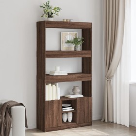 Aparador alto madera de ingeniería roble marrón 92x33x180 cm de , Librerías y estanterías - Ref: Foro24-3309624, Precio: 135,...
