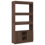 Aparador alto madera de ingeniería roble marrón 92x33x180 cm de , Librerías y estanterías - Ref: Foro24-3309624, Precio: 135,...