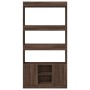 Aparador alto madera de ingeniería roble marrón 92x33x180 cm de , Librerías y estanterías - Ref: Foro24-3309624, Precio: 135,...