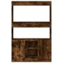 Aparador alto madera de ingeniería roble ahumado 92x33x140 cm de , Librerías y estanterías - Ref: Foro24-3309613, Precio: 94,...