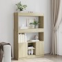 Aparador alto madera de ingeniería roble Sonoma 92x33x140 cm de , Librerías y estanterías - Ref: Foro24-3309611, Precio: 93,6...