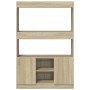 Aparador alto madera de ingeniería roble Sonoma 92x33x140 cm de , Librerías y estanterías - Ref: Foro24-3309611, Precio: 93,6...