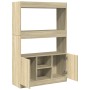 Aparador alto madera de ingeniería roble Sonoma 92x33x140 cm de , Librerías y estanterías - Ref: Foro24-3309611, Precio: 93,6...