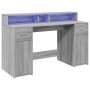 Escritorio con LED madera ingeniería gris sonoma 140x55x91 cm de , Escritorios - Ref: Foro24-3309425, Precio: 213,29 €, Descu...