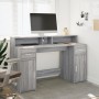 Escritorio con LED madera ingeniería gris sonoma 140x55x91 cm de , Escritorios - Ref: Foro24-3309425, Precio: 213,29 €, Descu...