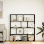 Estantería de madera de ingeniería negra 132x29x141,5 cm de , Librerías y estanterías - Ref: Foro24-3310308, Precio: 133,03 €...
