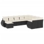 Set de sofás de jardín 10 pzas cojines ratán sintético negro de , Conjuntos de jardín - Ref: Foro24-3254193, Precio: 614,66 €...