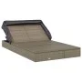 Zweierliege mit faltbarem Baldachin aus grauem PE-Rattan, 213x118x97 cm. von , Liegen - Ref: Foro24-319651, Preis: 290,88 €, ...