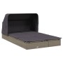 Tumbona 2 personas toldo plegable ratán PE gris 213x118x97 cm de , Tumbonas - Ref: Foro24-319651, Precio: 264,02 €, Descuento: %