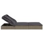 Tumbona 2 personas toldo plegable ratán PE gris 213x118x97 cm de , Tumbonas - Ref: Foro24-319651, Precio: 264,02 €, Descuento: %