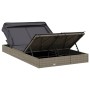 Tumbona 2 personas toldo plegable ratán PE gris 213x118x97 cm de , Tumbonas - Ref: Foro24-319651, Precio: 264,02 €, Descuento: %
