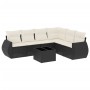 Set de comedor de jardín 7 pzas y cojines ratán sintético negro de , Conjuntos de jardín - Ref: Foro24-3253753, Precio: 443,9...