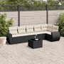 Set de comedor de jardín 7 pzas y cojines ratán sintético negro de , Conjuntos de jardín - Ref: Foro24-3253733, Precio: 443,9...