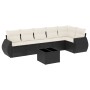 Set de comedor de jardín 7 pzas y cojines ratán sintético negro de , Conjuntos de jardín - Ref: Foro24-3253733, Precio: 443,9...