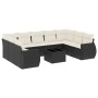 Set de sofás de jardín 10 pzas cojines ratán sintético negro de , Conjuntos de jardín - Ref: Foro24-3254143, Precio: 614,66 €...