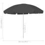 Sombrilla de playa gris antracita 300 cm de vidaXL, Sombrillas - Ref: Foro24-314710, Precio: 36,32 €, Descuento: %